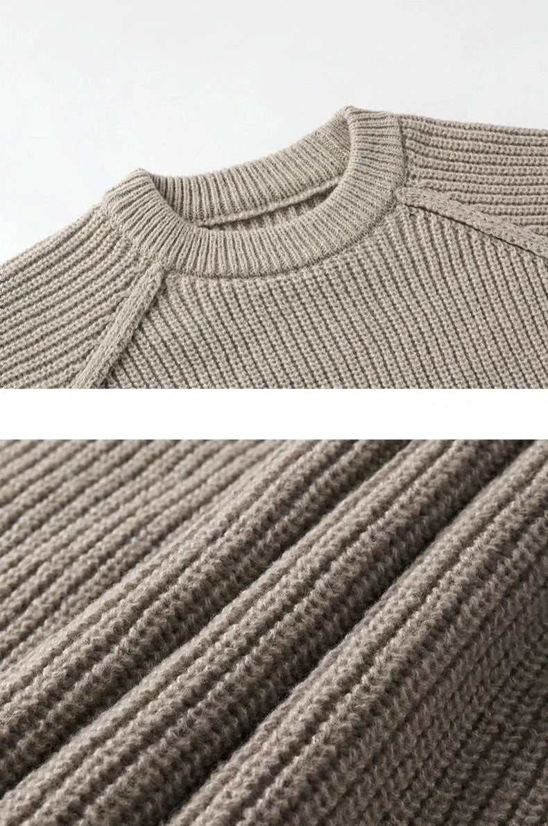 Rib Knit Fisherman Sweater-streetwear-techwear