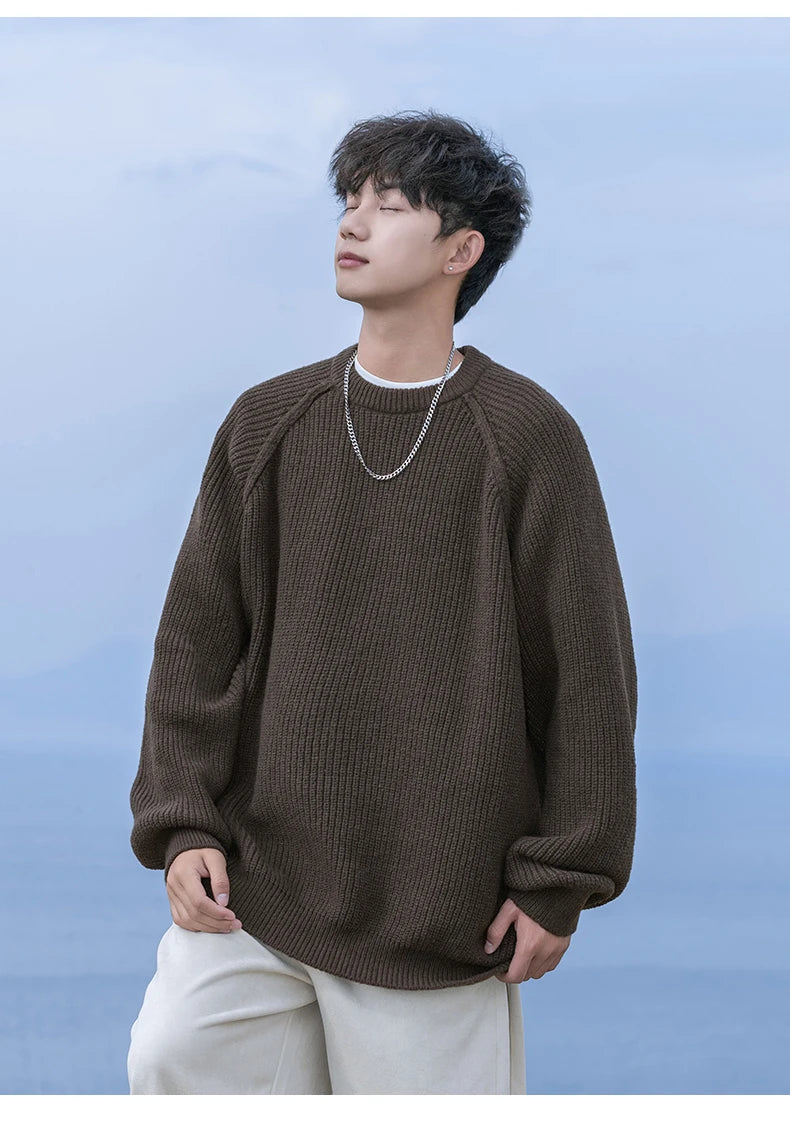 Rib Knit Fisherman Sweater-streetwear-techwear