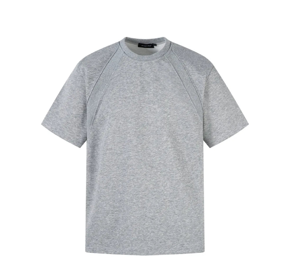 Ribbed Saddle Shoulder T-Shirt-streetwear-techwear