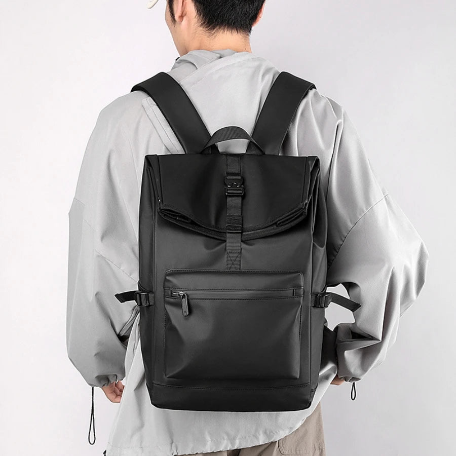 Rubberised Roll Top Backpack-streetwear-techwear