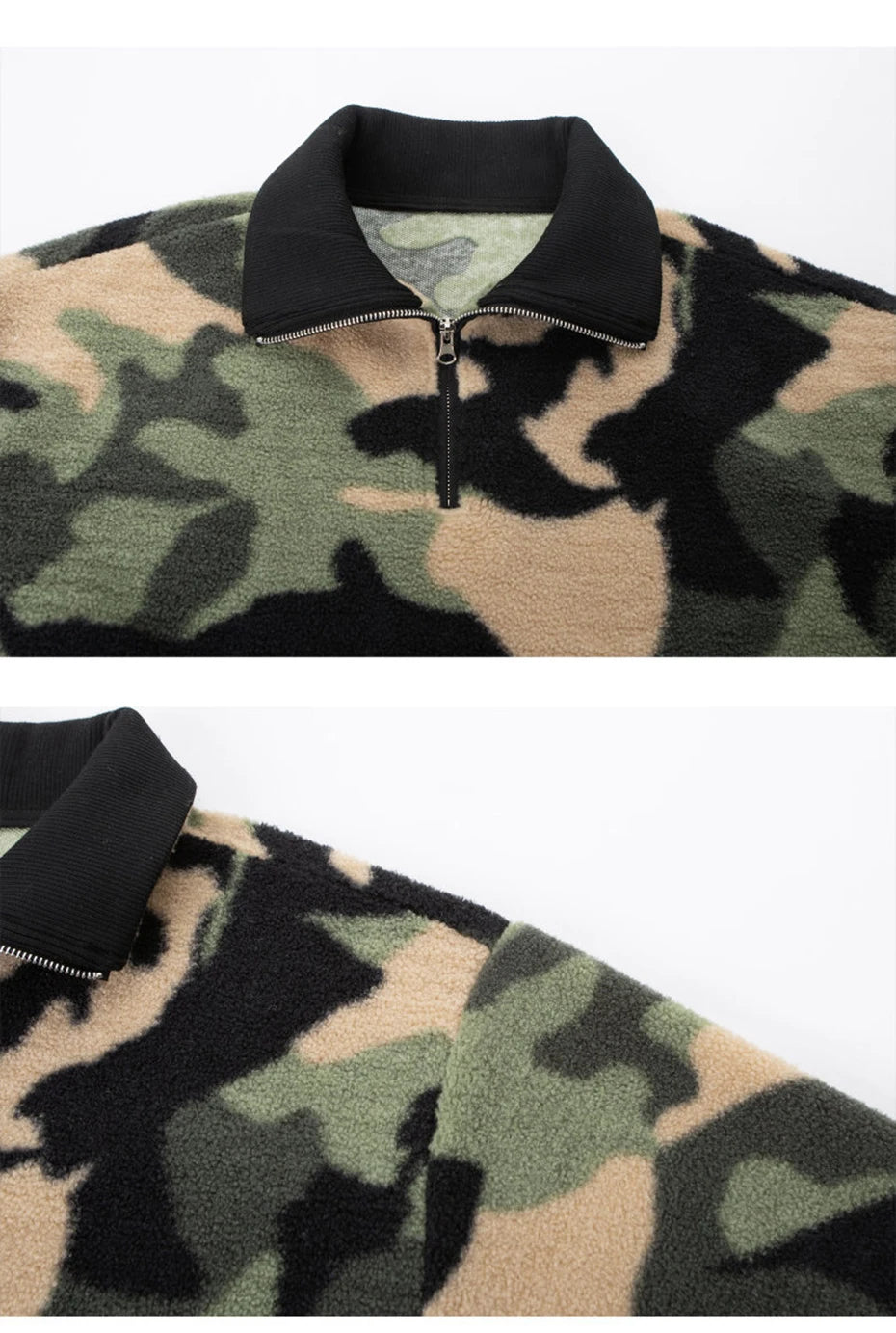 Camouflage 1/4 Zip Fleece-streetwear-techwear