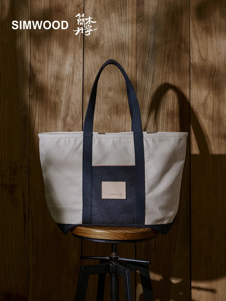 SIMWOOD Denim Tote Bag-streetwear-techwear