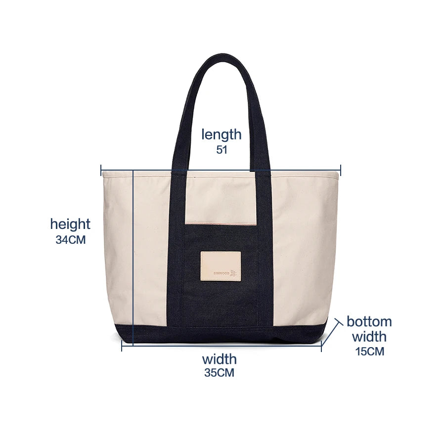 SIMWOOD Denim Tote Bag-streetwear-techwear