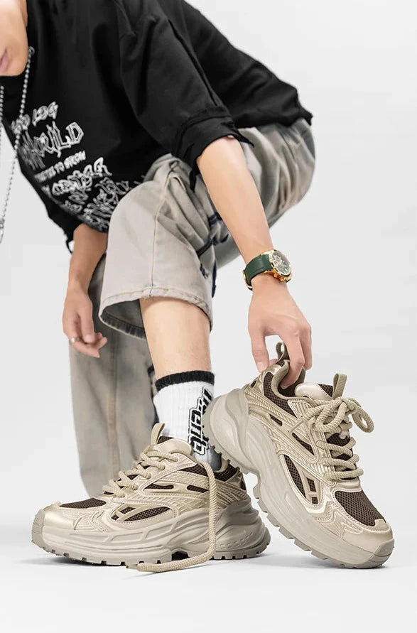 Sculpted Tech Mesh Sneakers-streetwear-techwear