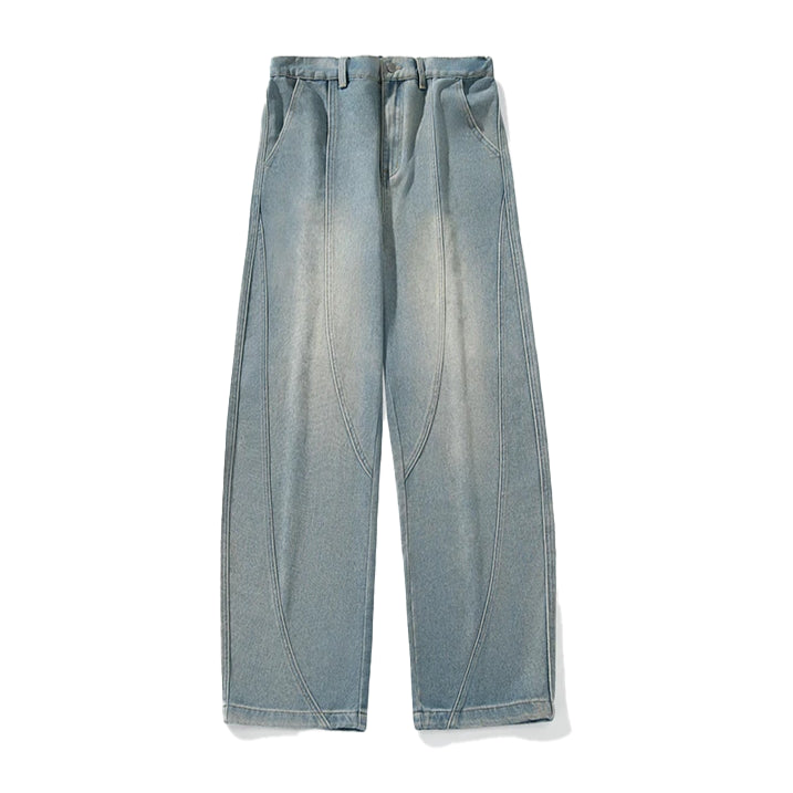 Panelled Arc-Leg Jeans