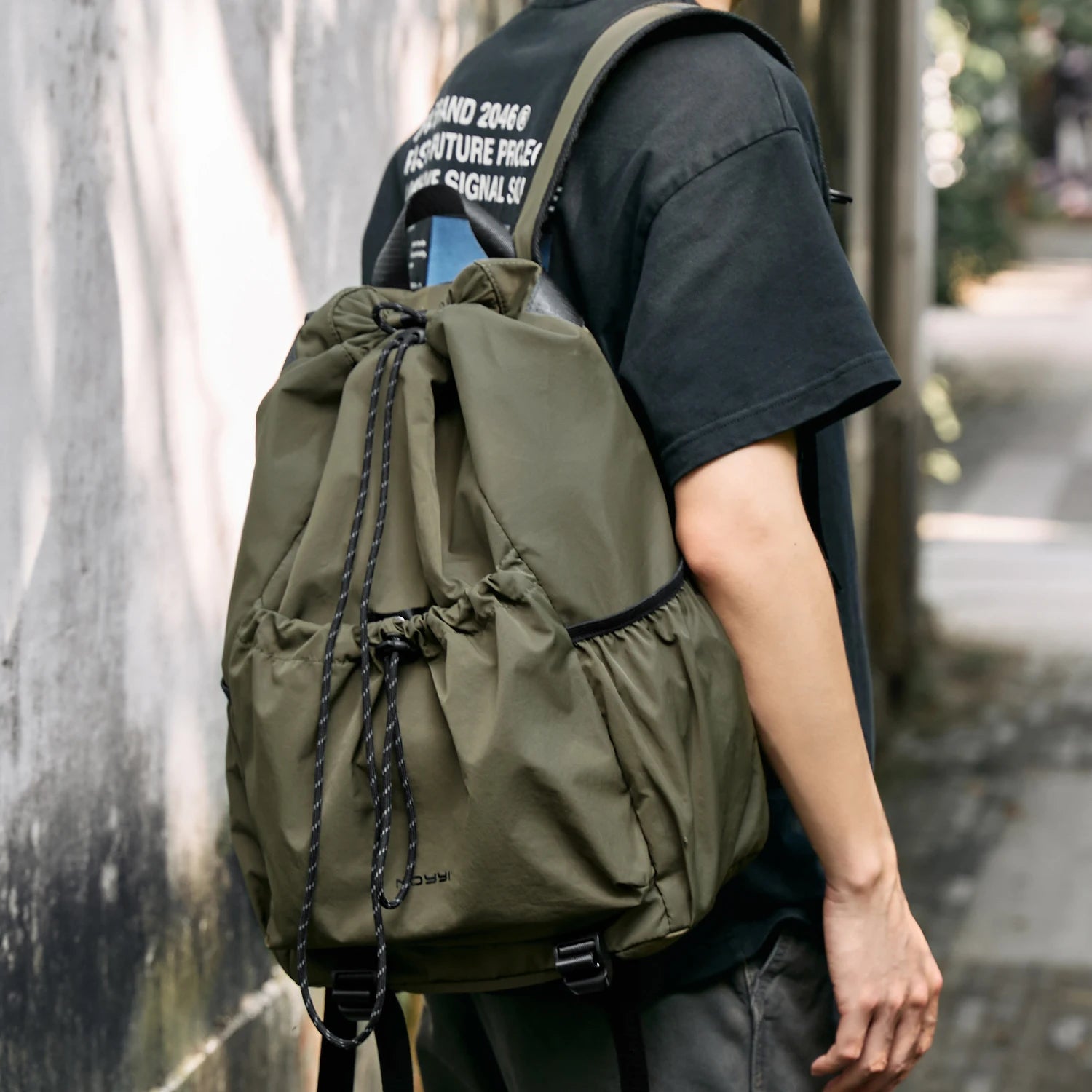 Softshell Drawstring Backpack-streetwear-techwear