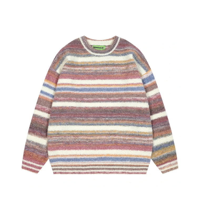 Space Dyed Stripe Sweater-streetwear-techwear