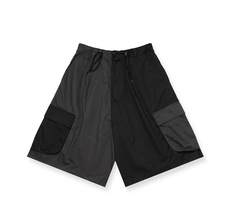 Spliced Colour Block Cargo Shorts-streetwear-techwear