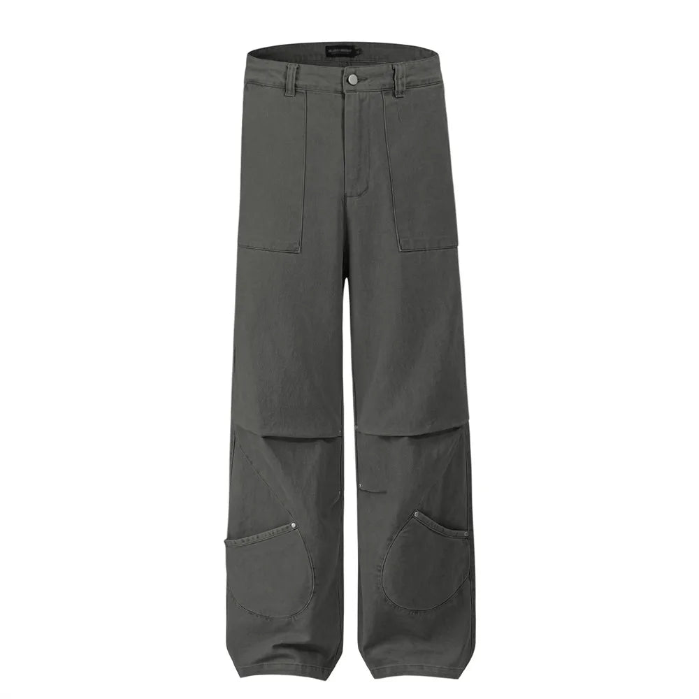 Stacked Patch Pocket Pants-streetwear-techwear