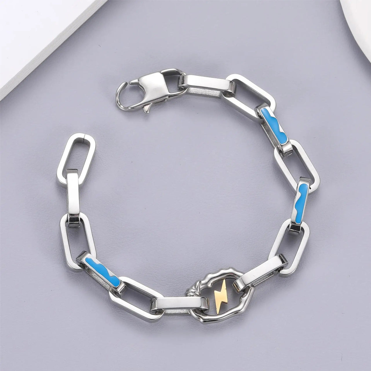 Stainless Steel Chain Lightning Bracelet-streetwear-techwear