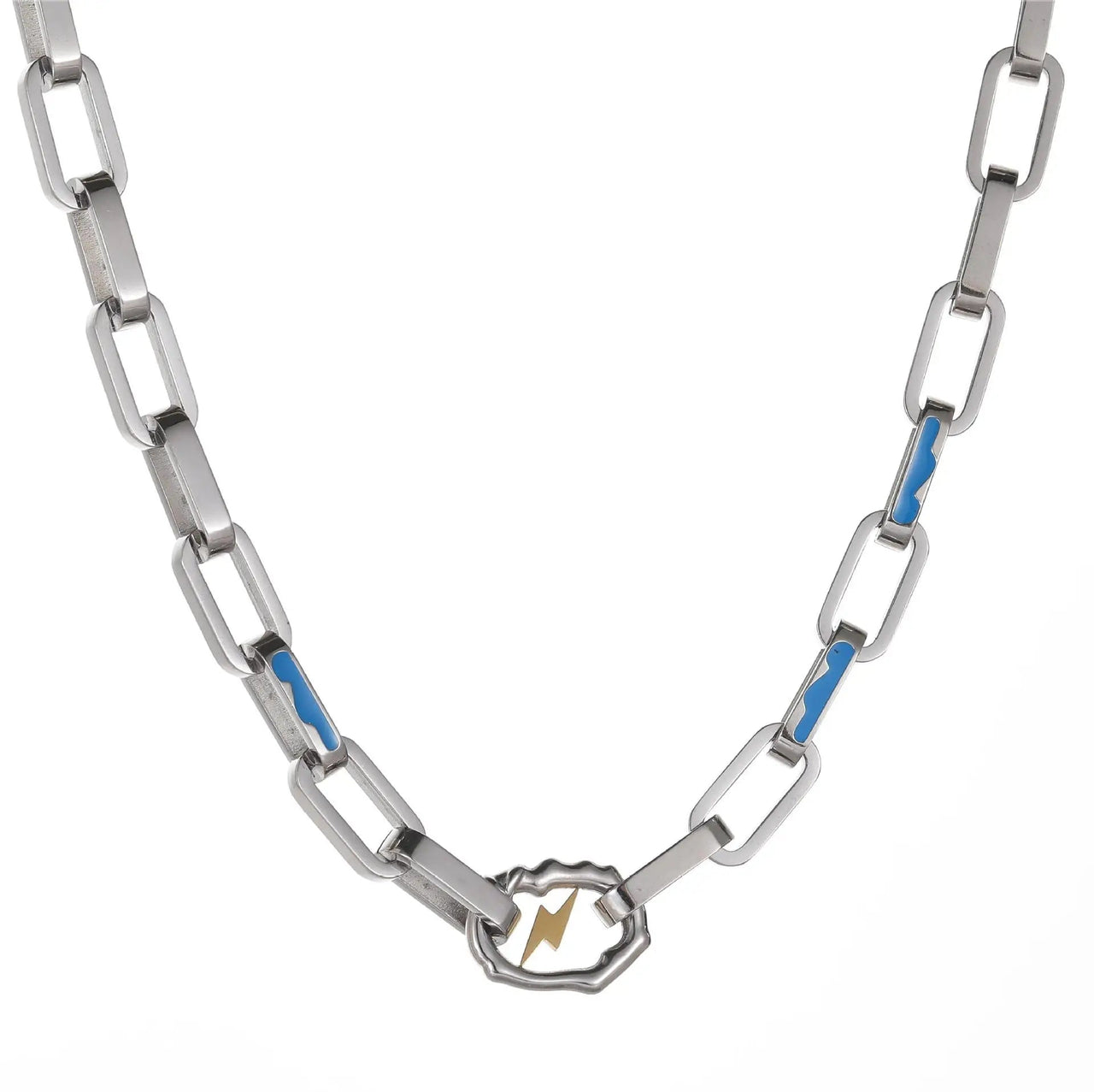 Stainless Steel Chain Lightning Necklace-streetwear-techwear