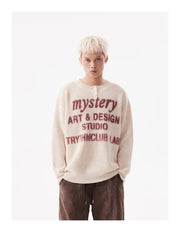 TRYTHM Waffle Knit Slogan Henley Sweater-streetwear-techwear