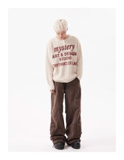 TRYTHM Waffle Knit Slogan Henley Sweater-streetwear-techwear