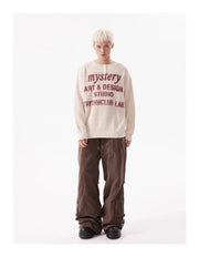 TRYTHM Waffle Knit Slogan Henley Sweater-streetwear-techwear