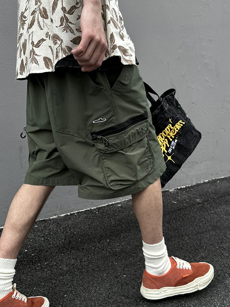 Textured Utility Cargo Shorts-streetwear-techwear