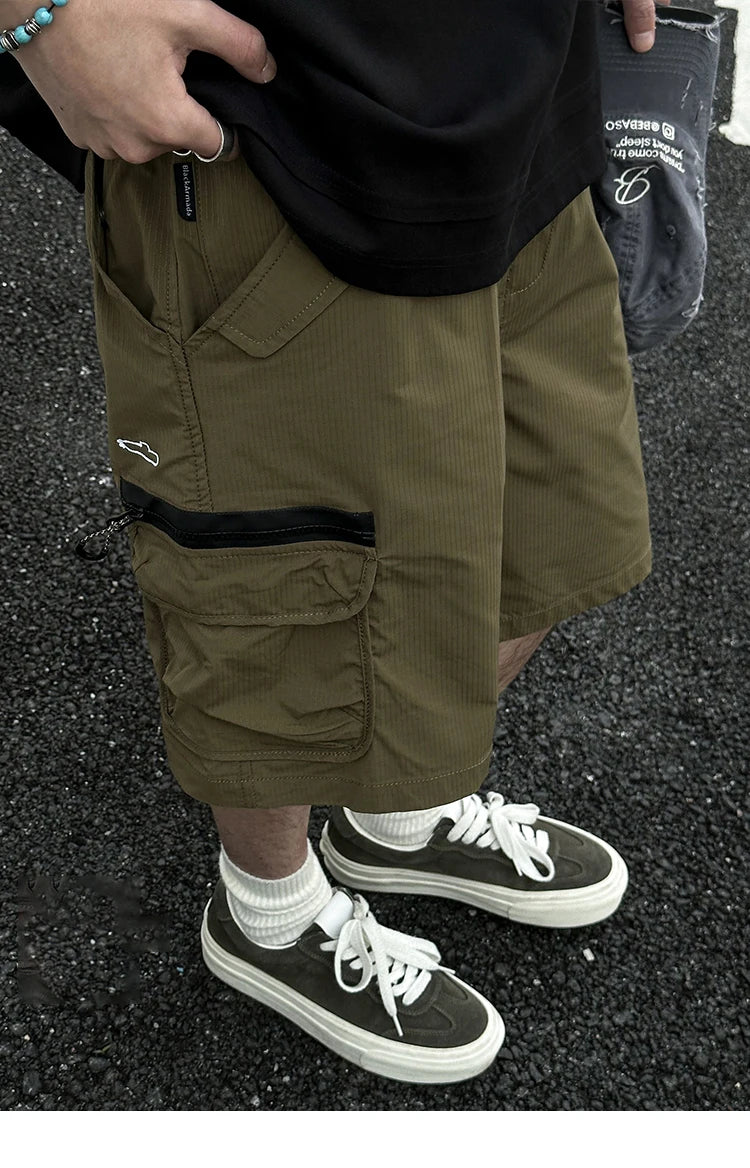 Textured Utility Cargo Shorts-streetwear-techwear