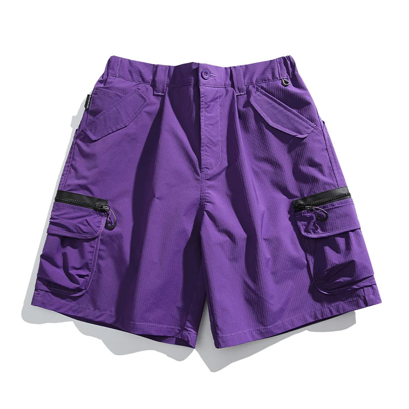 Textured Utility Cargo Shorts-streetwear-techwear