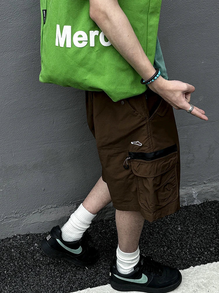 Textured Utility Cargo Shorts-streetwear-techwear