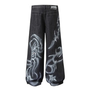 Tribal Graffiti Loose Jeans-streetwear-techwear