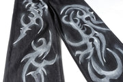 Tribal Graffiti Loose Jeans-streetwear-techwear