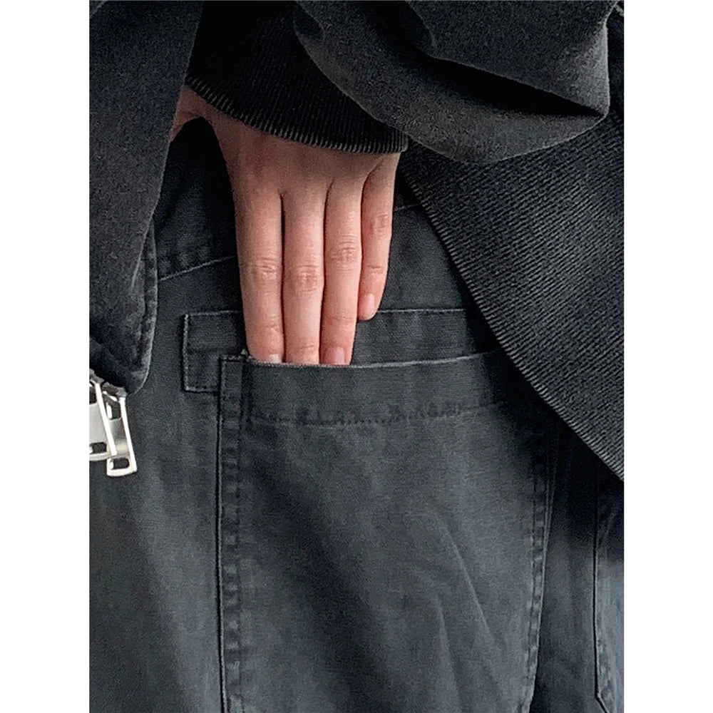 Ultra Baggy Washed Canvas Cargo Pants-streetwear-techwear