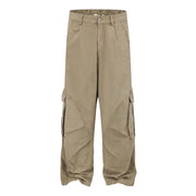 Ultra Baggy Washed Canvas Cargo Pants-streetwear-techwear