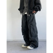 Ultra Baggy Washed Canvas Cargo Pants-streetwear-techwear