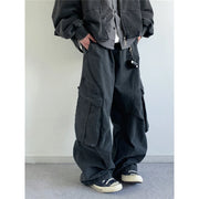 Ultra Baggy Washed Canvas Cargo Pants-streetwear-techwear