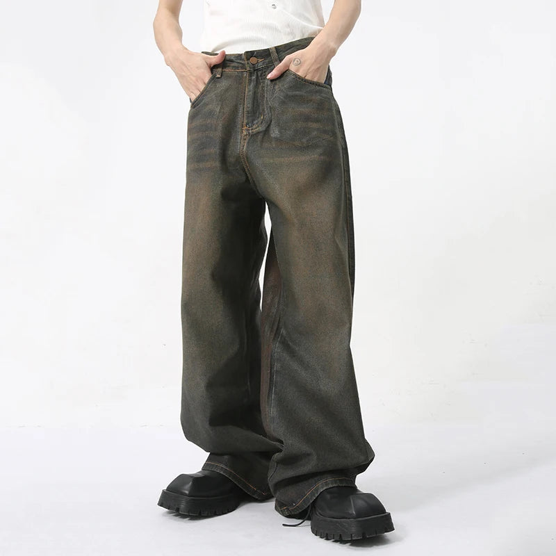 Vintage Coated Baggy Jeans-streetwear-techwear