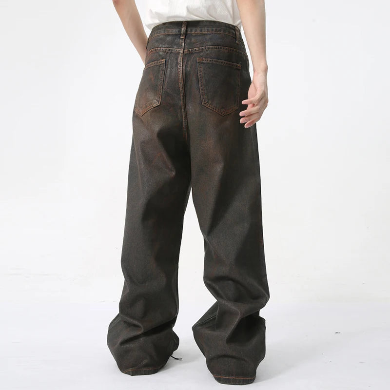 Vintage Coated Baggy Jeans-streetwear-techwear