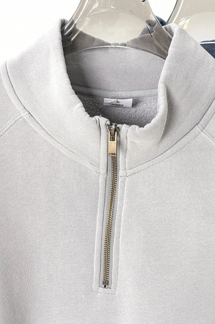 Vintage Wash1/4 Zip Sweatshirt-streetwear-techwear