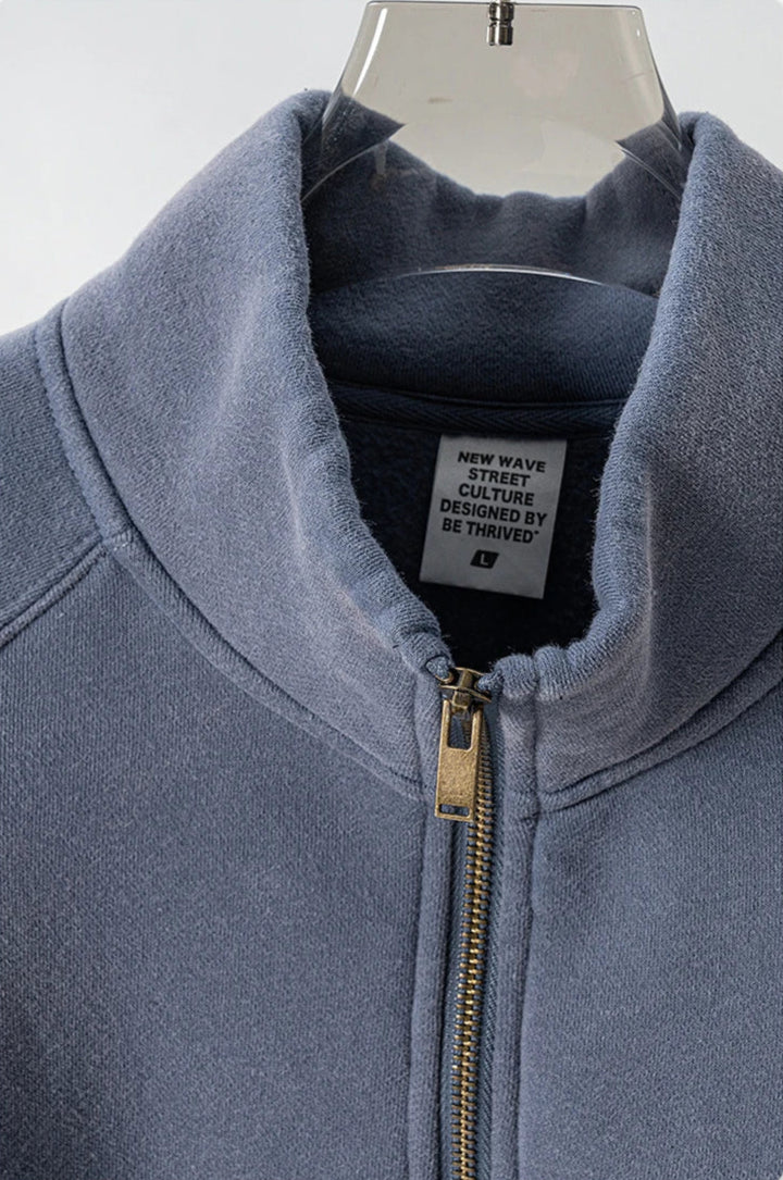 Vintage Wash1/4 Zip Sweatshirt-streetwear-techwear