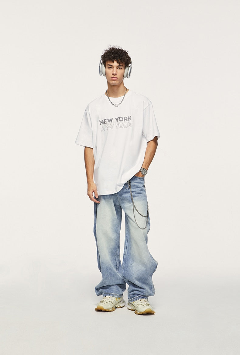 Washed Wavy Denim Pants - Ready to Wear