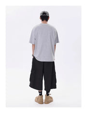 Wide-leg Calf-length Cargo Shorts-streetwear-techwear