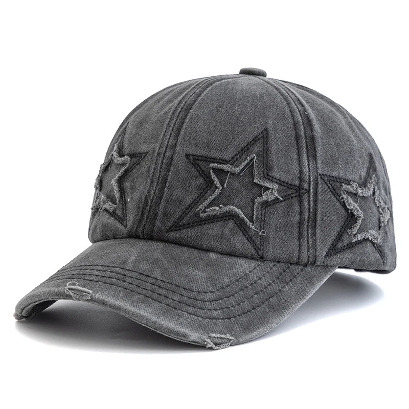 Y2K Acid Wash Star Cap-streetwear-techwear