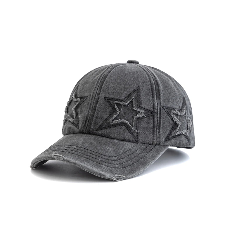 Y2K Acid Wash Star Cap-streetwear-techwear