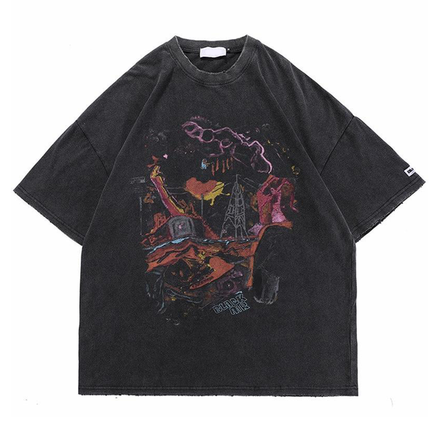 BLACK AIR 'Destruction' Washed Cotton Oversize T-Shirt | Streetwear at ...